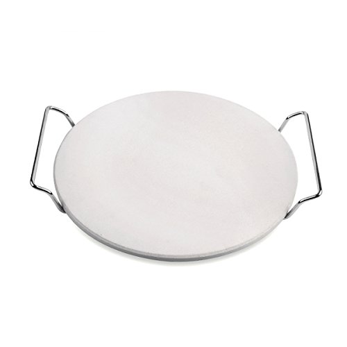 Pizzastein Ø 25,4 cm Cordierit mit Metalgestell für Gas Kohle Grills - 2