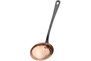 BAUMALU Schiumarola in rame con manico in ghisa, mestolo per schiuma lungo 32 cm
