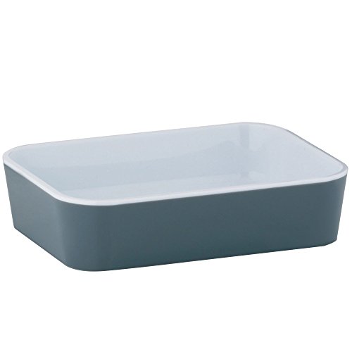 Kela 22922 Seifenschale "Nora" aus Kunststoff in Grau/Weiß, Plastik, 12 x 9 x 3 cm
