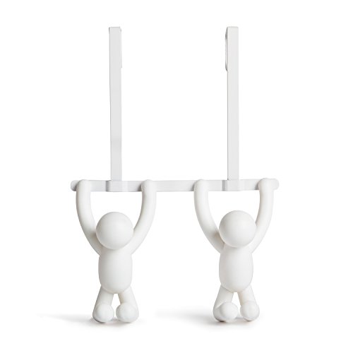 Umbra 1004260-660 Buddy Türgarderobe mit Doppelhaken, Plastik, weiß, 21,59 x 6,35 x 31,75 cm - 2