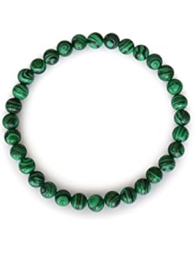 Malachit Armband, rund, Streifen, 4mm, dehnbar