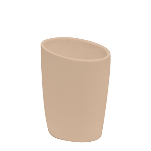 4 Stück Deluxe Badezimmer Zubehör Set – anti-mold Material – Beinhaltet: Seife/Lotionspender, Seifenschale, Zahnbürstenhalter, Becher, verschiedene Designs Pebble Beige - 4