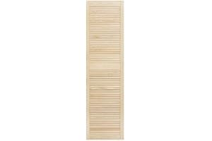 KB TOOLS Louvre Door – Pine Wood – Vented Open – Ready to Paint Internal Louvre Cupboard Doors – Slatted Wardrobe Doors – Various Sizes (1700mm (67") Height, 444mm (17.5") Width)