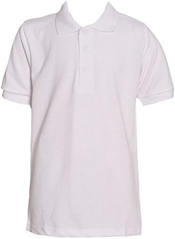 Authentic Galaxy Big Boys White Three Button Polo School Uniform Shirt 10