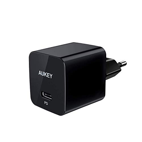 AUKEY USB C Chargeur Secteur avec 27W Power Delivery 3.0, USB Chargeur Mural pour iPhone XS/XS Max/XR, Google Pixel 2/2 XL, Nexus, LG, Samsung Galaxy S9+ / Note8 etc