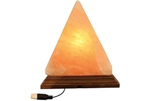 VALMONI SPORT Lámpara Pirámide USB Led Sal Del Himalaya Cambio de Color Multicolor Base Madera Luz Colores