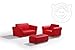 RED PU LEATHER LAZYBONES KIDS TWIN SOFA Chair/Seat/Armchair/Sofa for Children/Childs