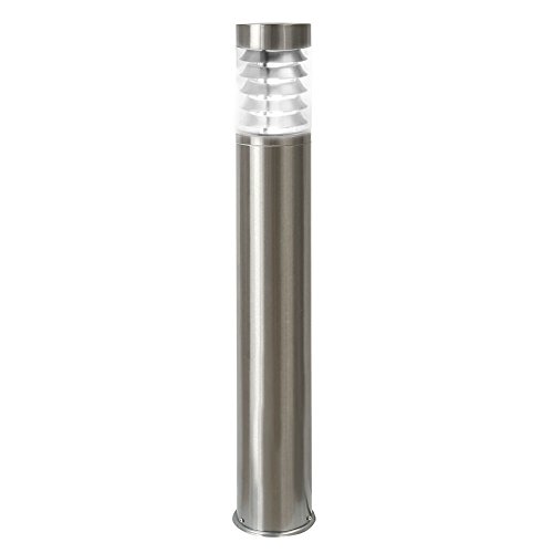 LED Standleuchte, 110cm, Pollerleuchte, Wegleuchte, Sockelleuchte, Gartenleuchte, Außenleuchte, Edelstahl, IP44, E27-230V (Form:S18) (Neutralweiß)