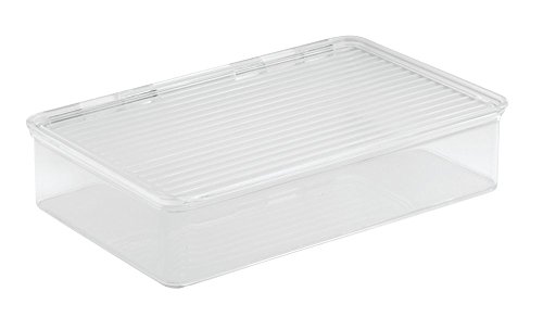 mDesign Spielzeugbox für Kinder-/Babyspielzeuge für Actionfiguren, Autos, Stifte, Puzzles – 18.4 x 27.3 x 6,4 cm, Durchsichtig - 3