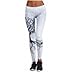 Produktbild Damen Fitness Hosen,Sonnena Frauen Leggings Yogahosen Fitness Strecth Hose Frauen gedruckt Sport Yoga Workout Gym Fitness Exercise Athletic Pants (M, Sexy Weiß)