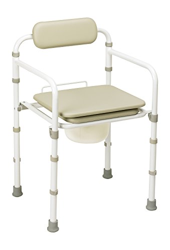 HomecraftUni-Frame Folding Commode, Portable Toilet, Toilet Bowl & Pan for Elderly, Handicapped, and Disabled users, Metal Toilet for Bedside Bathroom Use, Folding Toilet, Bedside Commode for Safety
