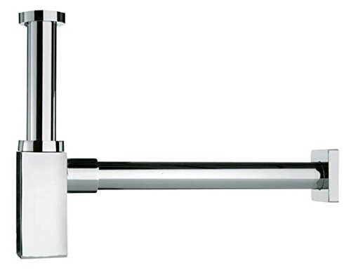 profizeug24 Design Siphon Geruchverschluss quadratische Form Messing verchromt