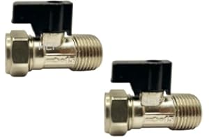 HEP BRINGING YOUR SPACE TO LIFE hep® 15mm x 1/2" Male Flat Faced with Lever Matt Chrome Service Isolationg Valve Suitable for Flexi Hose Pipes to Toilet, Basin, Kitchen Pack of 2