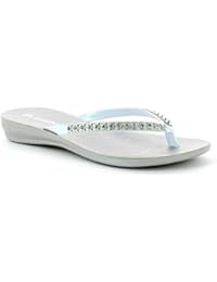 INBLU - Sandalias de vestir de piel sintética para mujer blanco Bianco 35