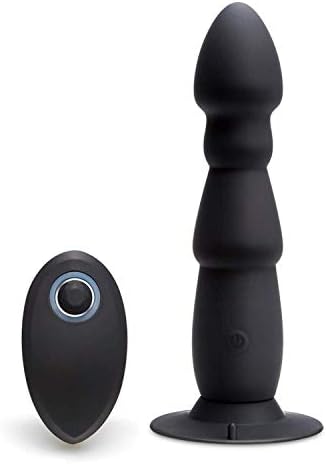 Unique-Shop-eukis Wireless Remote Control Anal Plug Vibrator with Strong Sucker Curved Beads Silicone Anal Sex Toys USB Charged 10 Speeds United States Black,Black2