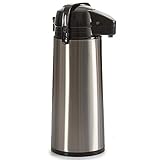 Medidas: 14x17,5x38,5cm. TENDENCIA ÚNICA Termo dispensador de acero inoxidable. Cabezal y asa de polipropileno negro. Capacidad 1,9 litros
