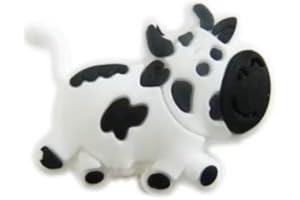 JIZIAN White Cow Cute Animal Shapes Tennis Racket Vibration Dampener Soft Silicon Racket Dampener Cartoon Shape Tennis Racquet Shock Absorbers Tennis Racket Accessories for Racquetball