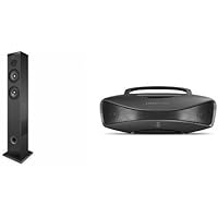 Energy Sistem - Sistema de sonido en torre 2.1 Multiroom Tower + Altavoz portátil WiFi Multiroom Portable (Bluetooth, 25 W potencia, batería recargable, USB/SD)