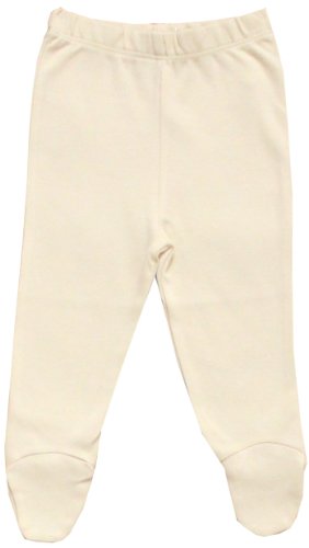 Organic Cotton Baby Trousers with Feet GOTS Certified No Dye (Natural, 6-12m)
