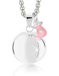 Llamador de ángeles M'AMI® con CHUPETE ROSADO con cadena de acero