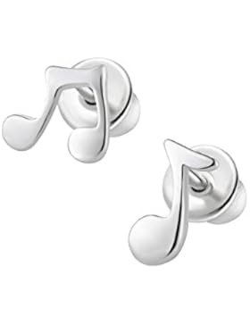 butterfly Mädchen Ohrstecker Silber 925 Musik-Noten Satin-Beutel, Geschenk Mädchen Schmuck