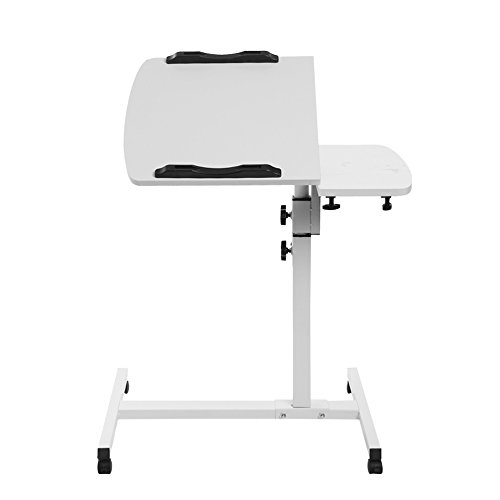 AllRight Table Portable à Roulettes Pliable pour Ordinateur Support Réglable Pour Canapé Lit Blanc