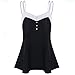 Price comparison product image Clearance Womens Off Shoulder Cami Vest Tops, Kanpola Ladies Button Down Trim Sleeveless Tank Top Blouse Color Splice Backless Tunic Camisole