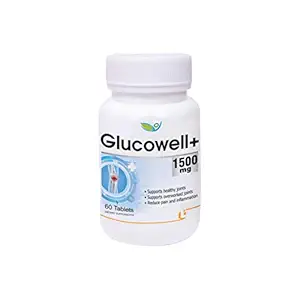 Biotrex Nutraceuticals Glucowell+ 1500mg - Glucosamine, MSM, Chondroitin, Boswellia (60 Tablets)