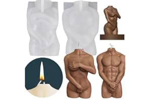 CCCYMM 2 Pcs 3D Body Shape Silicone Mold, Naked Women Men Body Shape Candle Mould, Body Art Female Male Moulds for DIY Jewelry, Pendants, Crafts, Home Craft Making