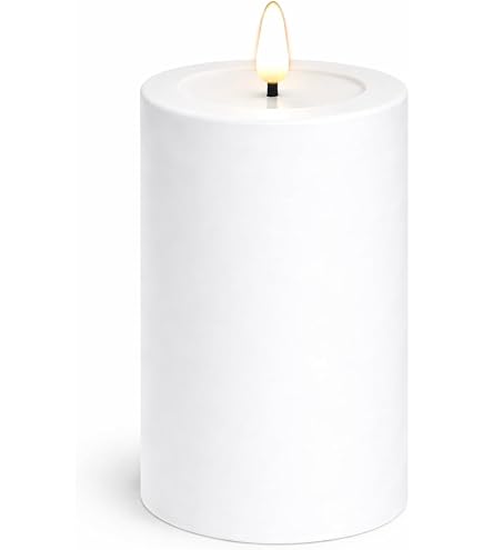 Deluxe Homeart Bougies LED Real Flame™ Sans Flamme – Ensemble Chauffe-Plat Lumineux Effet Flamme Réaliste, Fonctionne Sur Piles, Couleur Sable Élégante