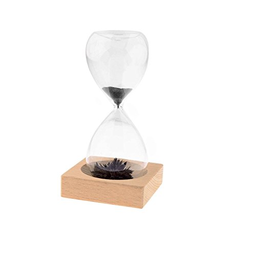 Eisen Pulver Magnet Sanduhr Sand Timer Clock Home Decor Holiday Gift w / Holz Inhaber