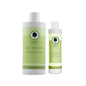 Organic Harvest Daily Shampoo Combination for Women, Girls, Men | Best Organic Shampoo | Mineral Oil, Sulphate, Paraben & chemical free (500ML + 225ML, Daily Shampoo Combo )