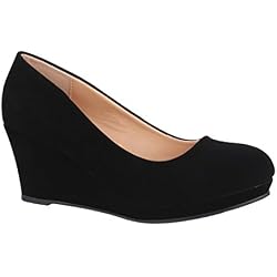 Damen Pumps Keilabsatz Wedges Schuhe Hochzeit Farbe Schwarz, Größe 39