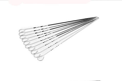 Bekith Edelstahl Grillspieße Doppelspieße, 38cm, Set von 10 - 2