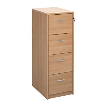 Ready Built 4 Drawer Lockable Filing Cabinet In Beech Amazon Co