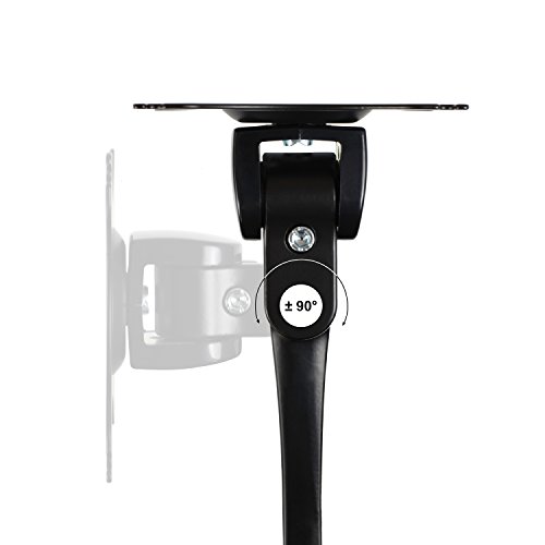 eSmart Germany Doppelarm-TV-/Monitor-Tischständer 25 – 76 cm (10 – 30 Zoll) neigbar VESA 75 x 75 bis 100 x 100 neigbar + schwenkbar + drehbar + Pivot-Funktion Schwarz Montagelöcher am TV max. 100 x 100 mm (Breite x Höhe) - 5