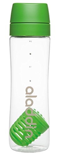 Aladdin 33930 Infuse Trinkflasche mit Fruchtkörbchen, 0,7 L, Tritan, grün, 7,5 x 7,5 x 26 cm