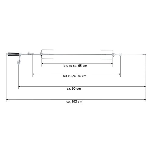 Grillspieß Set, 90 cm, inkl. Edelstahl Motor, 220V – 240V, Drehspieß, Rotisserie, Drehspiess - 2