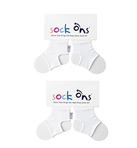 Sock Ons 6-12 Months - TWIN PACK Gift Wrap Available (White Twin Pack)