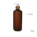 500ml 17oz Dark Brown Empty Refillable Frosted Plastic Shampoo Shower Gel Packing Bottle Container Jar with Natural Bamboo Pump for Makeup Cosmetic Bath Soap Liquid Toiletries