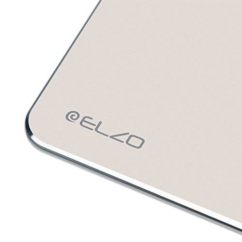 Elzo Gaming Aluminium Mauspad Aluminium-Mausunterlage Gaming Mouse Mat Mausmatte mit Anti-Skid Lederbasis 25 x 20 x 0.3cm (L, Golden) - 3