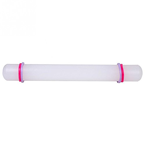 Weiß Antihaft-Teigrolle mit Glide, Fondant Kuchen Teig Roller Stick, Dekorieren Kuchen, Roller, verstellbare Teig Roller Pin, Küche Handwerk Backen Kochen Werkzeug – Kunststoff & #-; 23 x 2,5 cm, 22,9 cm - 3