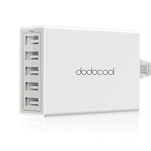 dodocool USB Ladegerät 40W 5 Port USB Ladestation mit 1,5 m abnehmbares Netzkabel