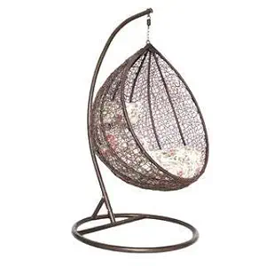 Universal Furniture Outdoor/Indoor/Balcony/Garden/Patio/Hanging Swing Chair of Rattan & Wicker with Stand Color-Brown