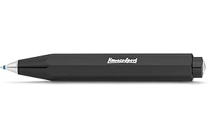 ‎KAWECO Kaweco SKYLINE SPORT Kugelschreiber Black I Business Kuli aus hochwertigem Kunststoff I Trendiger Kuli in Schwarz I 12 g Taschen-Kugelschreiber mit Herzkurvenmechanik I Druckkugelschreiber 10,5 cm