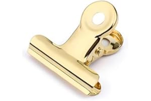Coideal Małe metalowe spinacze do papieru, 30 szt., mini złote klipsy zawiasowe, do prac artystycznych, zdjęć, biura (jasnozłote, 22 mm)