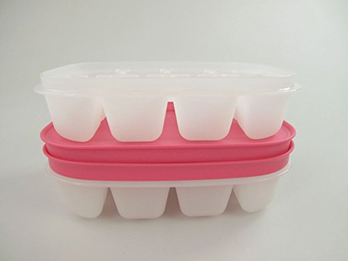 TUPPERWARE Eiswürfler Gefrier-Behälter mini Eiswürfel Eis mit rosa Deckel (2) 11287 - 3
