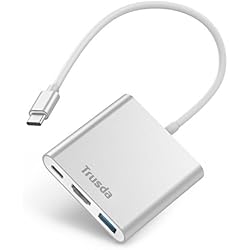 USB-C AV Digital Adaptador multipuerto, Adaptador USB Tipo C a HDMI 4 K,USB 3.0 Hub con 1 Puerto de Carga para Apple MacBook, Chromebook Pixel