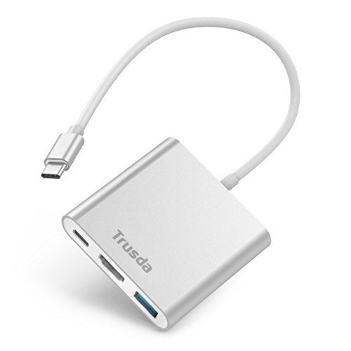 USB-C AV Digital Adaptador multipuerto, Adaptador USB Tipo C a HDMI 4 K,USB 3.0 Hub con 1 Puerto de Carga para Apple MacBook, Chromebook Pixel