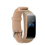 XYQS Smart Watch Pulsmesser Wireless Bluetooth Schrittzähler Kamera Smart Armband Kamera Messung Touchscreen Intelligente Uhr Geschenk (Farbe : Gold)